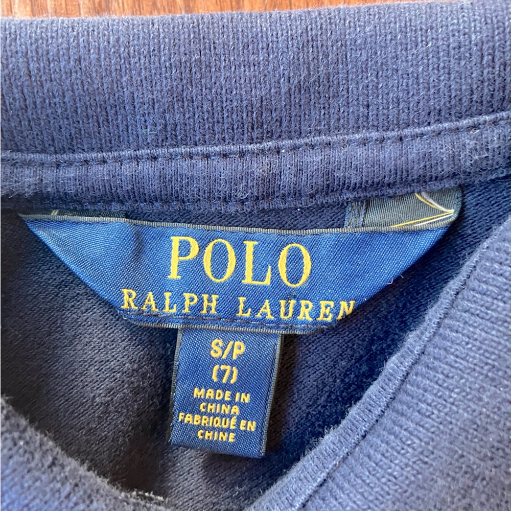 Polo Ralph Lauren Kids S 7Y girls polo dress Navy Blue original big pony logo - Picture 7 of 10